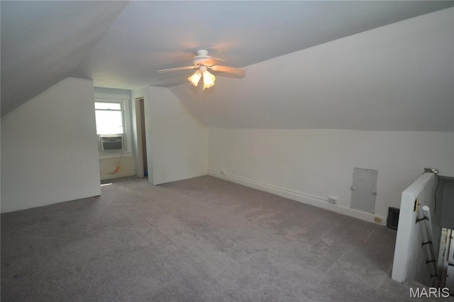 103 N Delaware Ave, Belleville, IL 62221 - additional living space with ceiling fan, vaulted ceiling, carpet flooring, and cooling unit