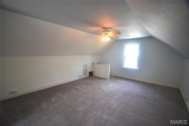 103 N Delaware Ave, Belleville, IL 62221 - bonus room featuring vaulted ceiling, ceiling fan, carpet, and baseboards
