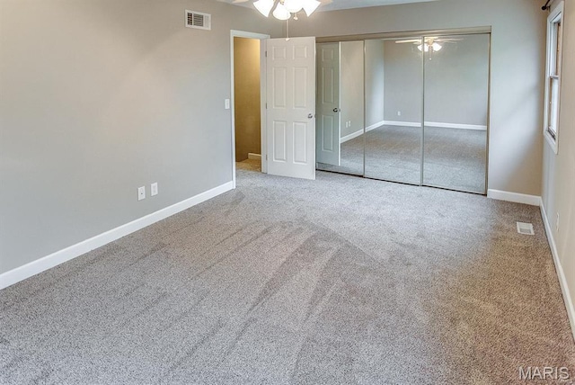 1811 Ramada Blvd Unit 6, Collinsville, IL 62234 - unfurnished bedroom with carpet floors, baseboards, a closet, and ceiling fan