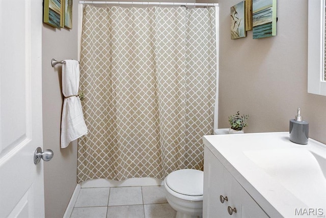 1811 Ramada Blvd Unit 6, Collinsville, IL 62234 - full bathroom featuring vanity, tile patterned floors, toilet, and a shower with curtain