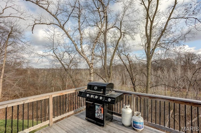 deck with a grill