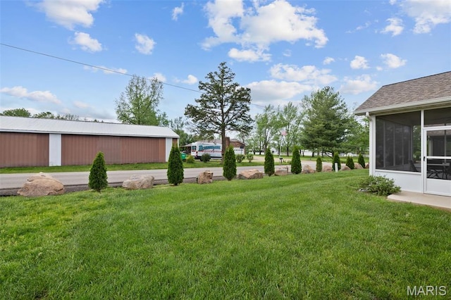 433 Cherry Creek Ln, Farmington, MO 63640 - view of green lawn featuring a sunroom