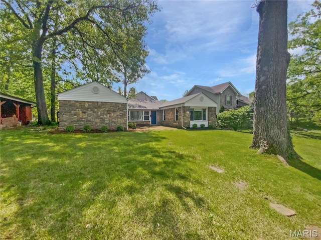 246 Barter Ave, Saint Louis, MO 63122 - view of front facade with a front yard and stone siding