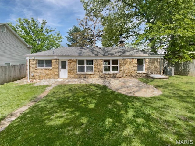 246 Barter Ave, Saint Louis, MO 63122 - rear view of property featuring stone siding and a patio area