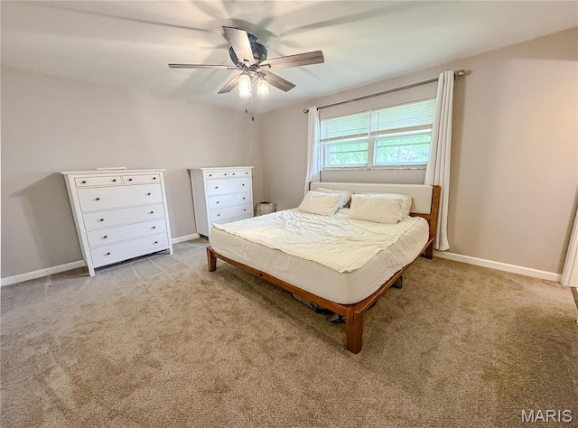 504 Leawood Dr, Swansea, IL 62226 - bedroom featuring carpet floors, baseboards, and ceiling fan