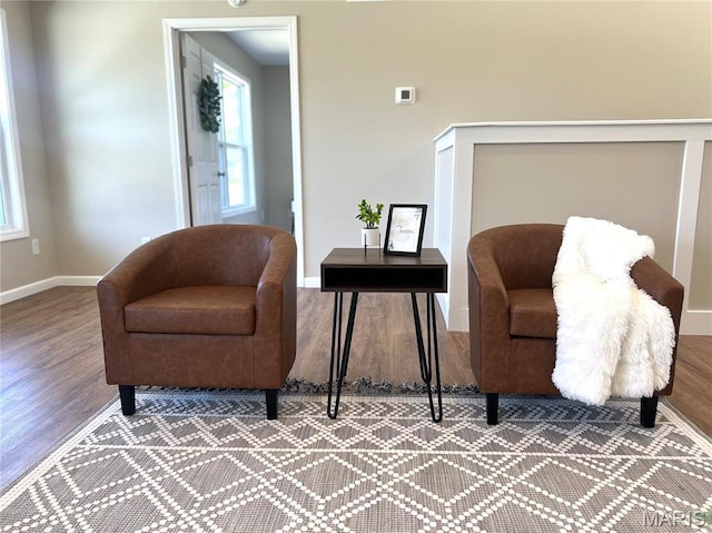 201 S Ashbrook, Bethalto, IL 62010 - living area featuring wood finished floors and baseboards