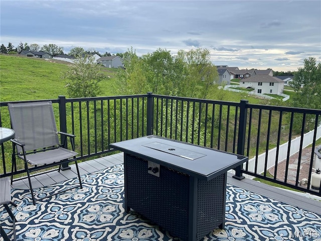 210 Boardwalk Ct, Union, MO 63084 - wooden deck featuring a residential view and a lawn