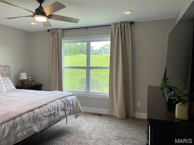 210 Boardwalk Ct, Union, MO 63084 - bedroom with baseboards, carpet, recessed lighting, and a ceiling fan