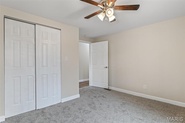 300 Lewis St, Park Hills, MO 63601 - unfurnished bedroom with carpet floors, baseboards, a closet, and ceiling fan