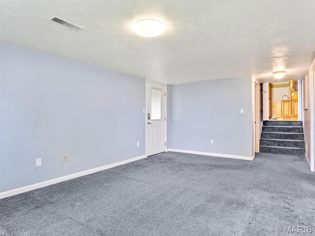 10804 Campbell Rd, Coulterville, IL 62237 - empty room with stairway, carpet floors, and baseboards