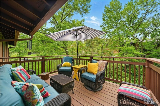 deck with outdoor lounge area