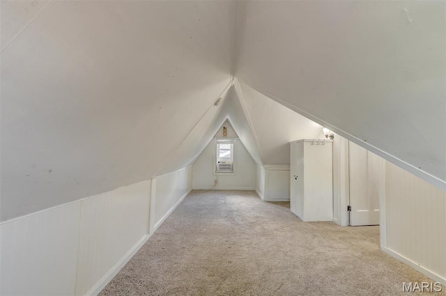 bonus room with carpet floors and lofted ceiling
