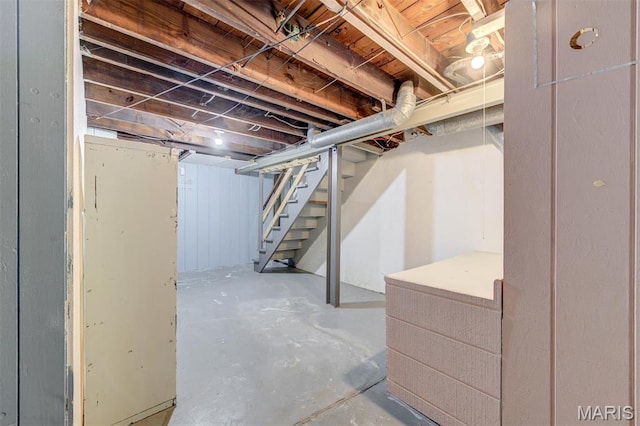 basement with stairs