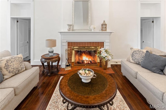 339 E Ml, Millstadt, IL 62260 - living area with wood-type flooring, a fireplace, and baseboards