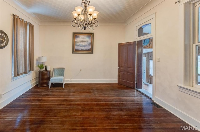 339 E Ml, Millstadt, IL 62260 - sitting room featuring a chandelier, hardwood / wood-style flooring, and baseboards