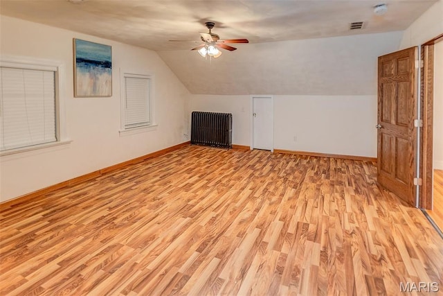 339 E Ml, Millstadt, IL 62260 - bonus room featuring light wood-type flooring, ceiling fan, vaulted ceiling, and baseboards