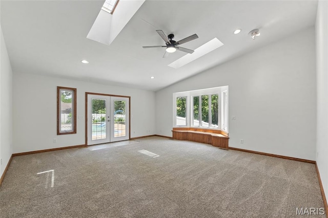 124 Dawn Dr, Washington, MO 63090 - empty room with a skylight, healthy amount of natural light, baseboards, recessed lighting, and lofted ceiling