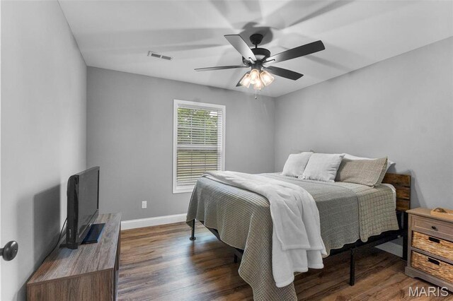 1111 Tulach Ard Ct, Jackson, MO 63755 - bedroom with wood finished floors, baseboards, and a ceiling fan