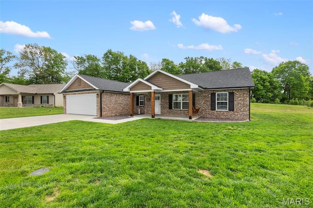 1111 Tulach Ard Ct, Jackson, MO 63755 - view of front of house featuring a front lawn, brick siding, and driveway