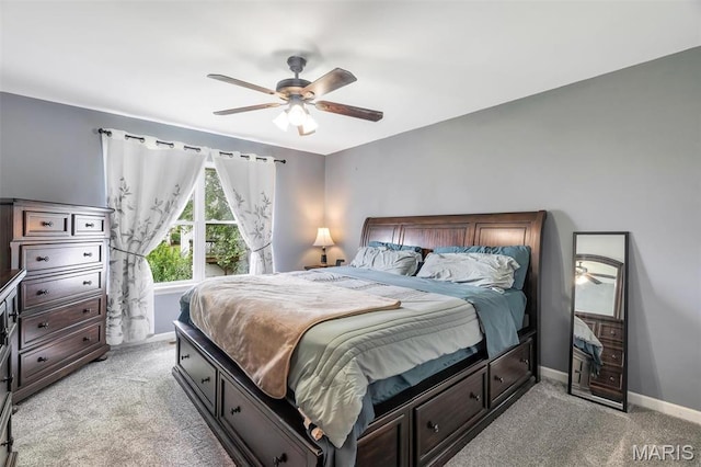 159 Village Circle Dr, Lake St Louis, MO 63367 - bedroom featuring light colored carpet and a ceiling fan