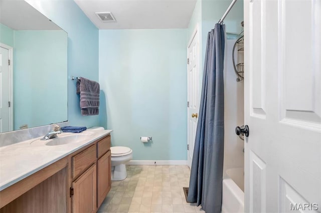 159 Village Circle Dr, Lake St Louis, MO 63367 - full bathroom featuring vanity, shower / bath combo with shower curtain, and tile patterned floors