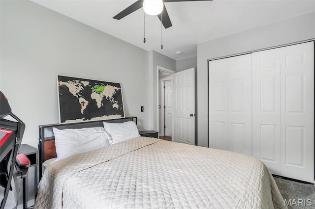 159 Village Circle Dr, Lake St Louis, MO 63367 - bedroom featuring a closet and ceiling fan