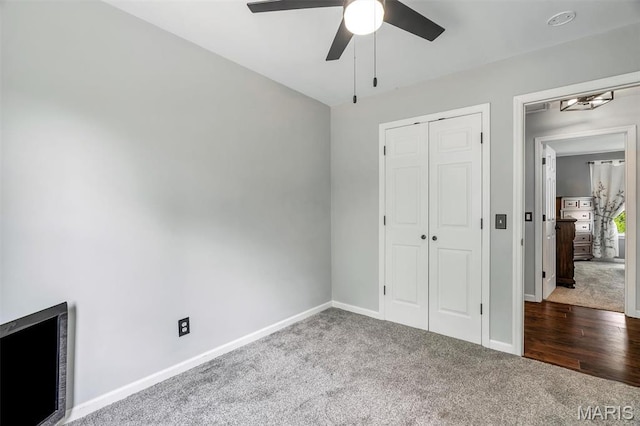 159 Village Circle Dr, Lake St Louis, MO 63367 - unfurnished bedroom featuring carpet, a closet, and ceiling fan