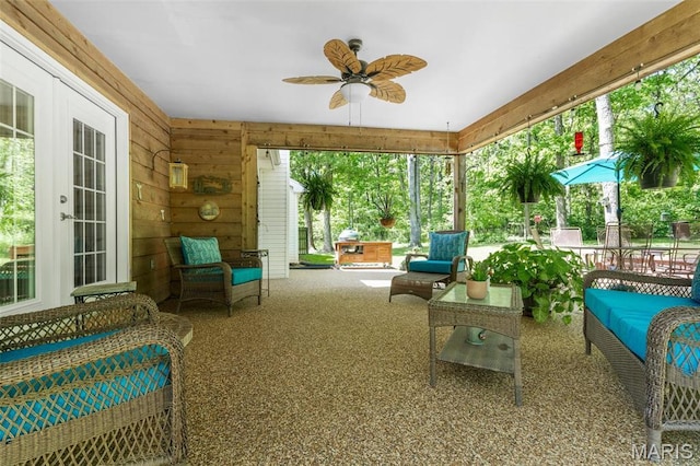 2453 Lone Trail Dr, Foristell, MO 63348 - view of patio / terrace featuring a ceiling fan and an outdoor living space