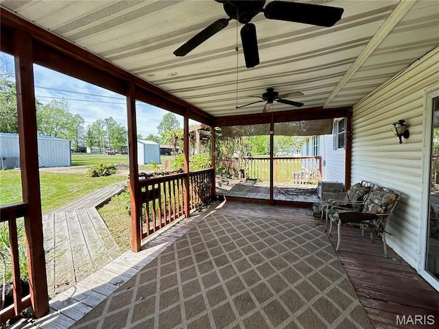 120 E Beth St, Licking, MO 65542 - sunroom / solarium with a ceiling fan and plenty of natural light