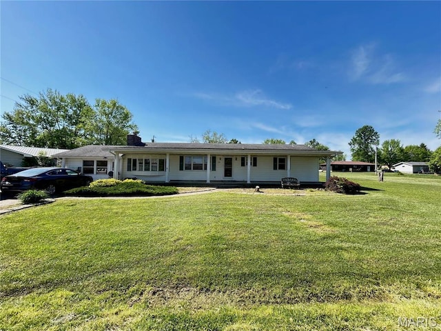 120 E Beth St, Licking, MO 65542 - ranch-style home with a front lawn and a chimney
