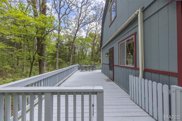 87 E Altdorf Dr, Innsbrook, MO 63390 - wooden terrace featuring outdoor dining space