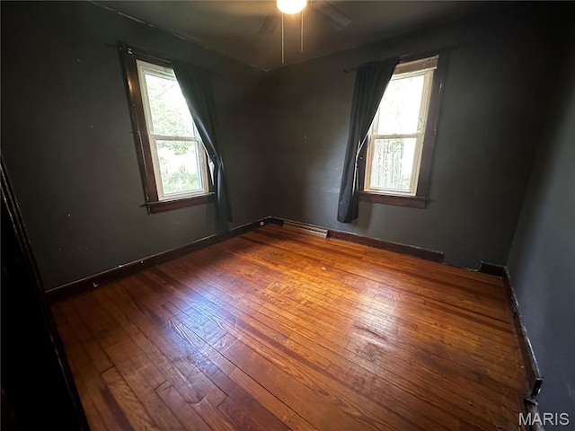 1323 Union Ave, Belleville, IL 62220 - unfurnished room with healthy amount of natural light, a ceiling fan, and wood finished floors