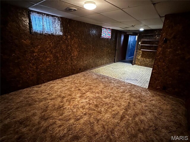 1323 Union Ave, Belleville, IL 62220 - finished basement featuring a paneled ceiling and carpet floors