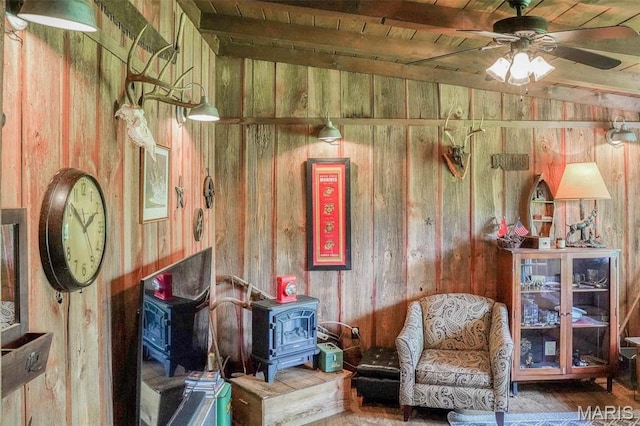 storage room featuring a ceiling fan