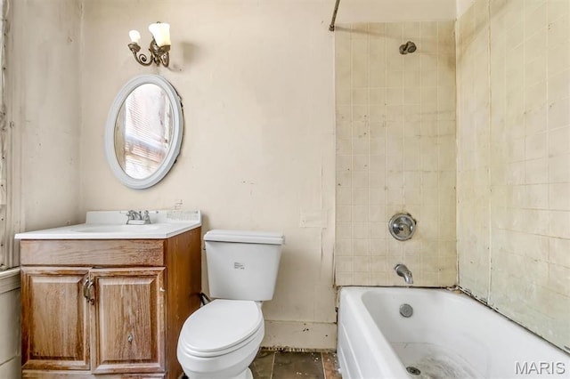 1041 Garth Ave, Saint Louis, MO 63147 - bathroom featuring vanity, toilet, and shower / tub combination