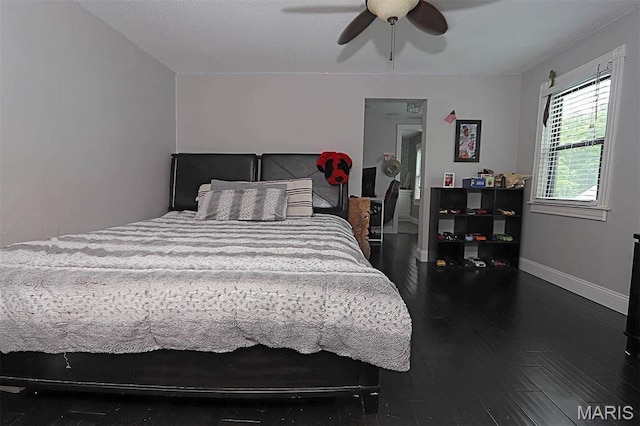 2754 Adeline Ave, Cape Girardeau, MO 63701 - bedroom featuring a ceiling fan and dark wood-type flooring