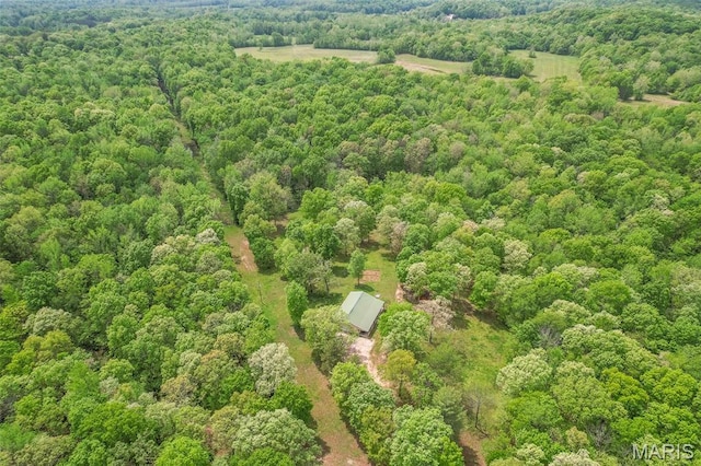 bird's eye view of a heavily wooded area