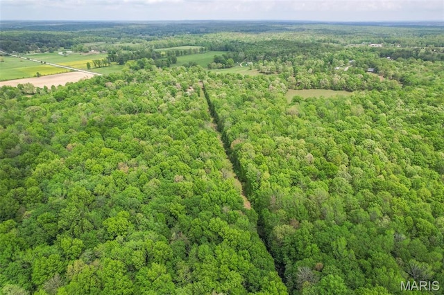 aerial view of a heavily wooded area