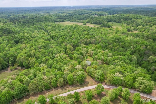 bird's eye view of a heavily wooded area