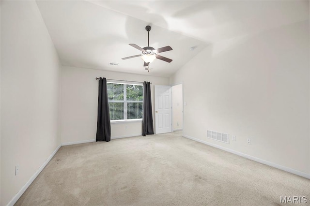 554 Springhurst Pkwy, Ofallon, MO 63368 - empty room with carpet floors, ceiling fan, baseboards, and vaulted ceiling