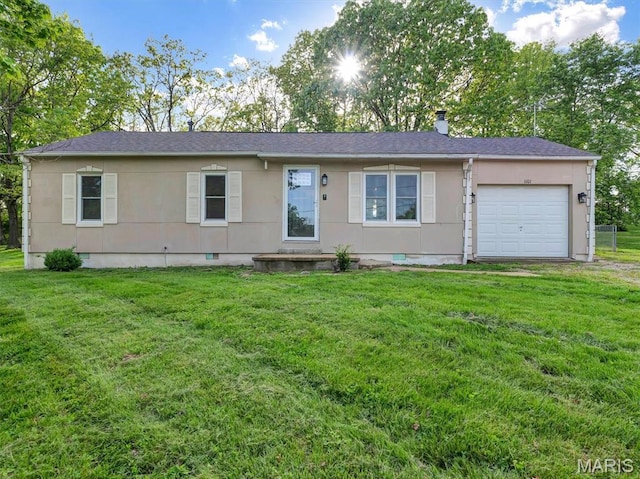 1101 Sunset Dr, Sullivan, MO 63080 - single story home featuring an attached garage, a chimney, and a front lawn