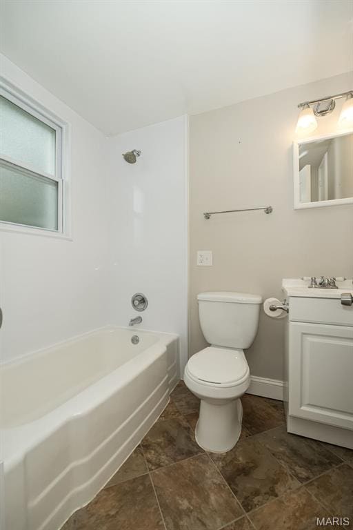 126 E Waymire Ave, Saint Louis, MO 63119 - full bathroom with vanity,  shower combination, toilet, and baseboards