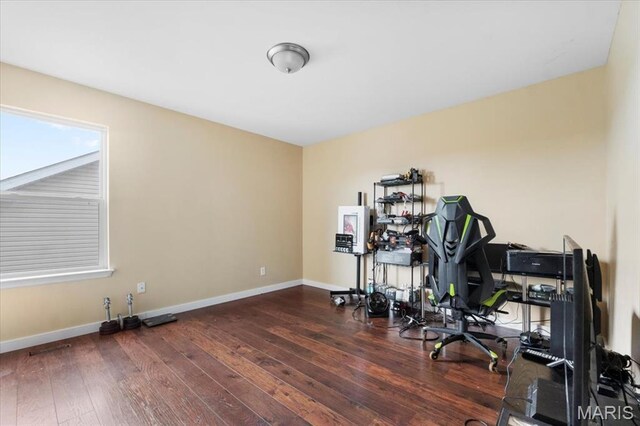 2226 Bay Tree Dr, Saint Peters, MO 63376 - office area featuring hardwood / wood-style flooring and baseboards