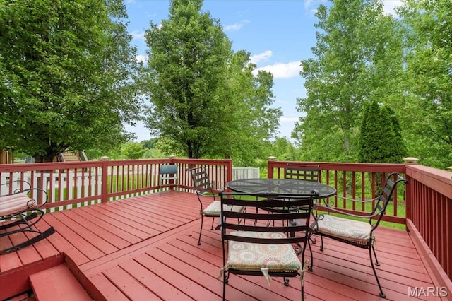 2226 Bay Tree Dr, Saint Peters, MO 63376 - wooden terrace featuring outdoor dining space