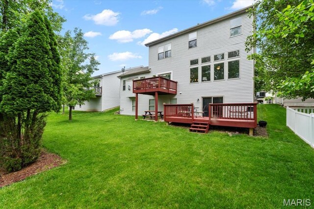 2226 Bay Tree Dr, Saint Peters, MO 63376 - back of property featuring a wooden deck