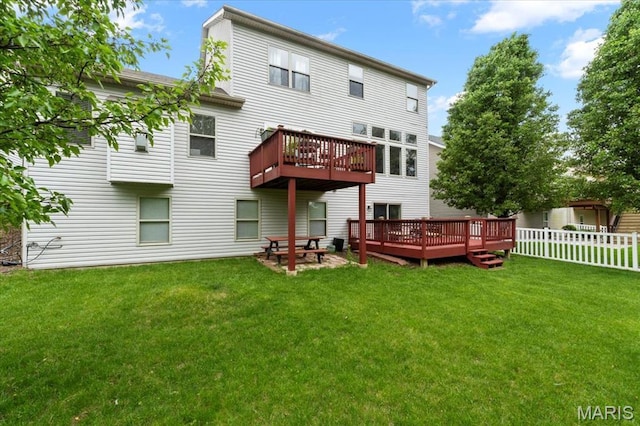 2226 Bay Tree Dr, Saint Peters, MO 63376 - rear view of house featuring a wooden deck
