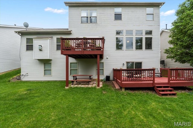 2226 Bay Tree Dr, Saint Peters, MO 63376 - rear view of property with a deck and a yard