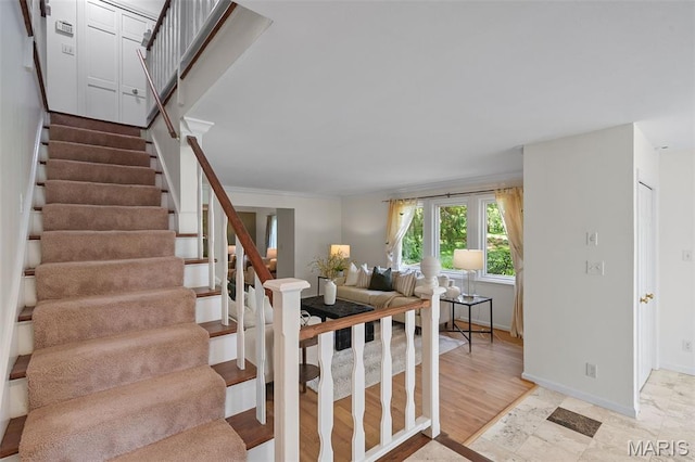 2125 Crystal Dr, Saint Louis, MO 63131 - stairs with baseboards