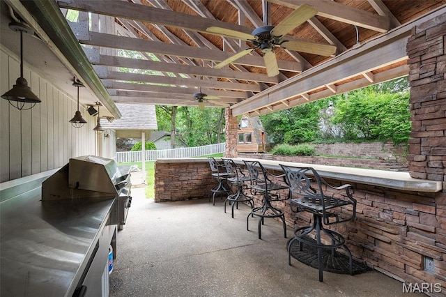 2125 Crystal Dr, Saint Louis, MO 63131 - view of patio / terrace featuring ceiling fan and a grill