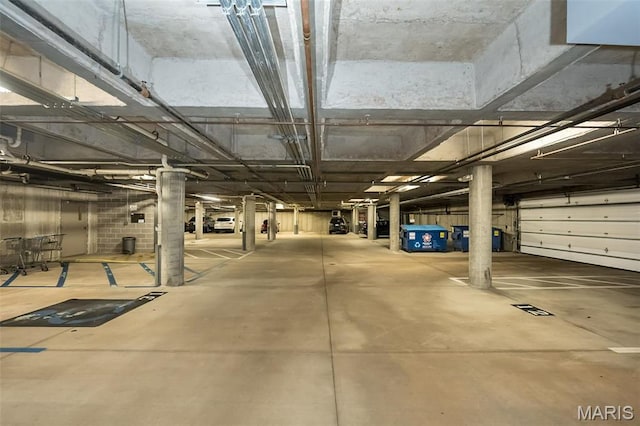 view of parking garage